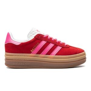adidas Gazelle Platform Sneaker - Red & Pink Accents - New, worn 1 time